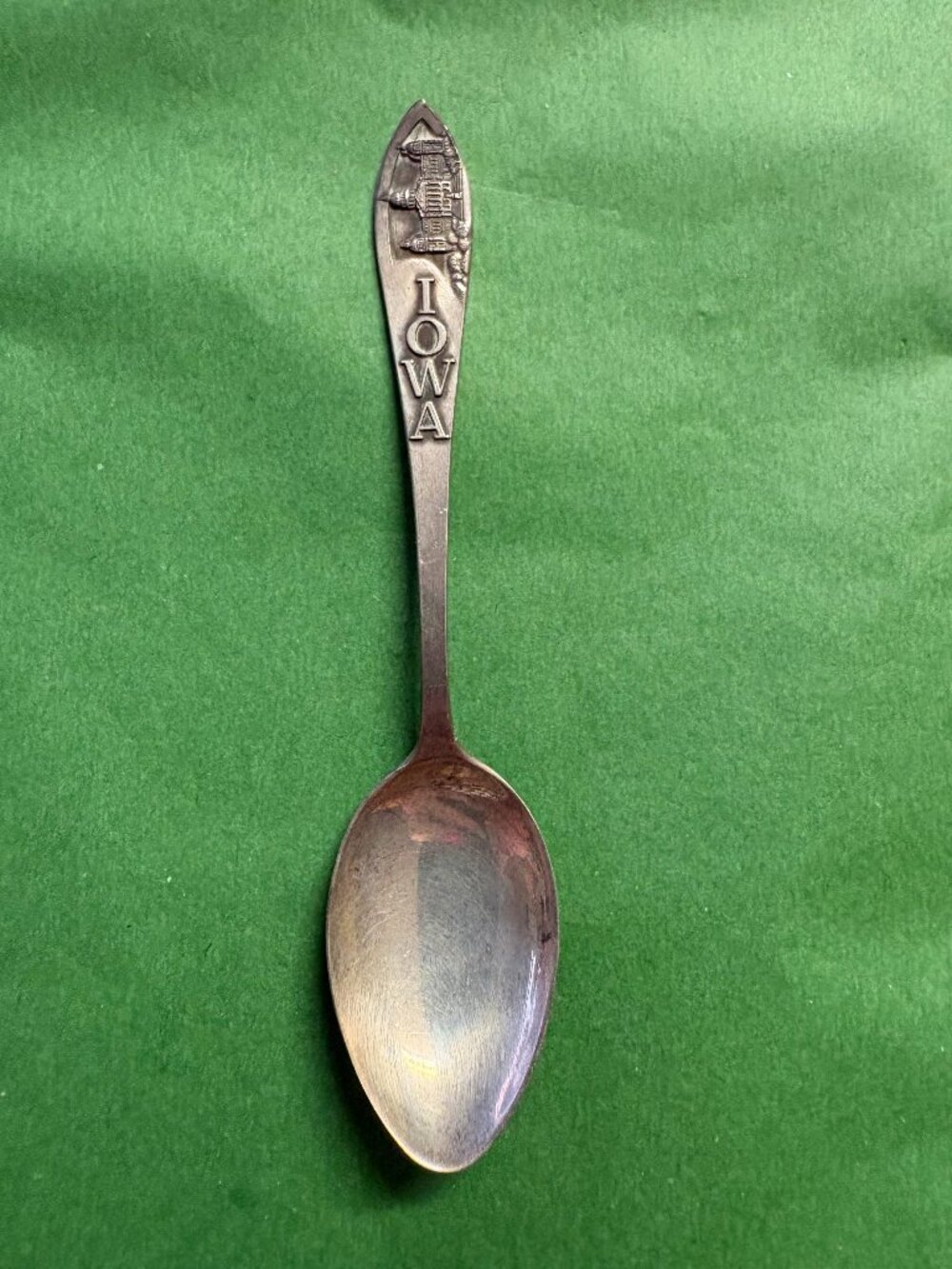 CHARLES M ROBBINS Sterling Silver 4 1/8" IOWA STATE CAPITAL VTG Souvenir Spoon